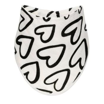 T-TOMI BIO Bambusz nyálkendő Black hearts kép