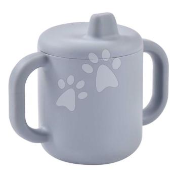 Tanulóbögre kisbabáknak Silicone Training Cup Pebble Beaba fedéllel önálló iváshoz szürke 8 hó-tól kép