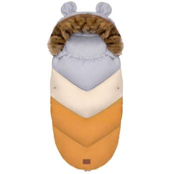 Teddy baba bővíthető bundazsák narancssárga-szürke