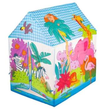 Ház alakú sátor gyerekeknek, állatokkal kép