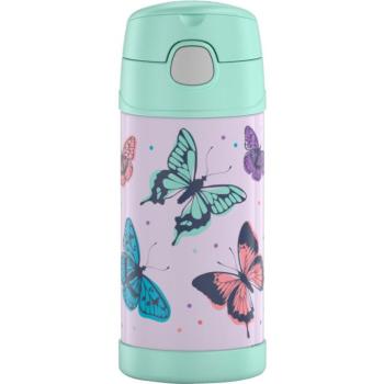THERMOS FUNtainer gyerek termosz, szívószálas, 0,355 l, pillangó kép
