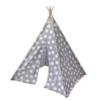 Tipi indián sátor gyerekeknek Csillag 110 x 140 cm - szürke kép