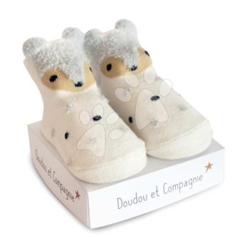 Újszülött zokni Panda Birth Socks Doudou et Compagnie fekete-fehér 0-6 hó-tól kép