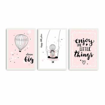 Wallity Decorative Framed MDF Painting (3 Pieces) Multicolor 3PBCT-04 kép